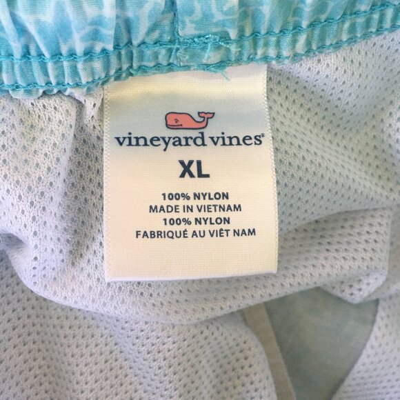 Vineyard Vines 7 Inch Island Swim Trunks Blue Geometric Print Men's Size XL - Picture 5 of 10